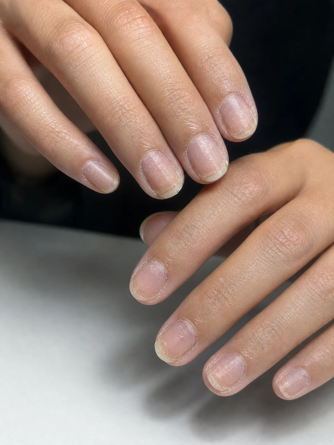 Bordo nail art öncesi doğal tırnak