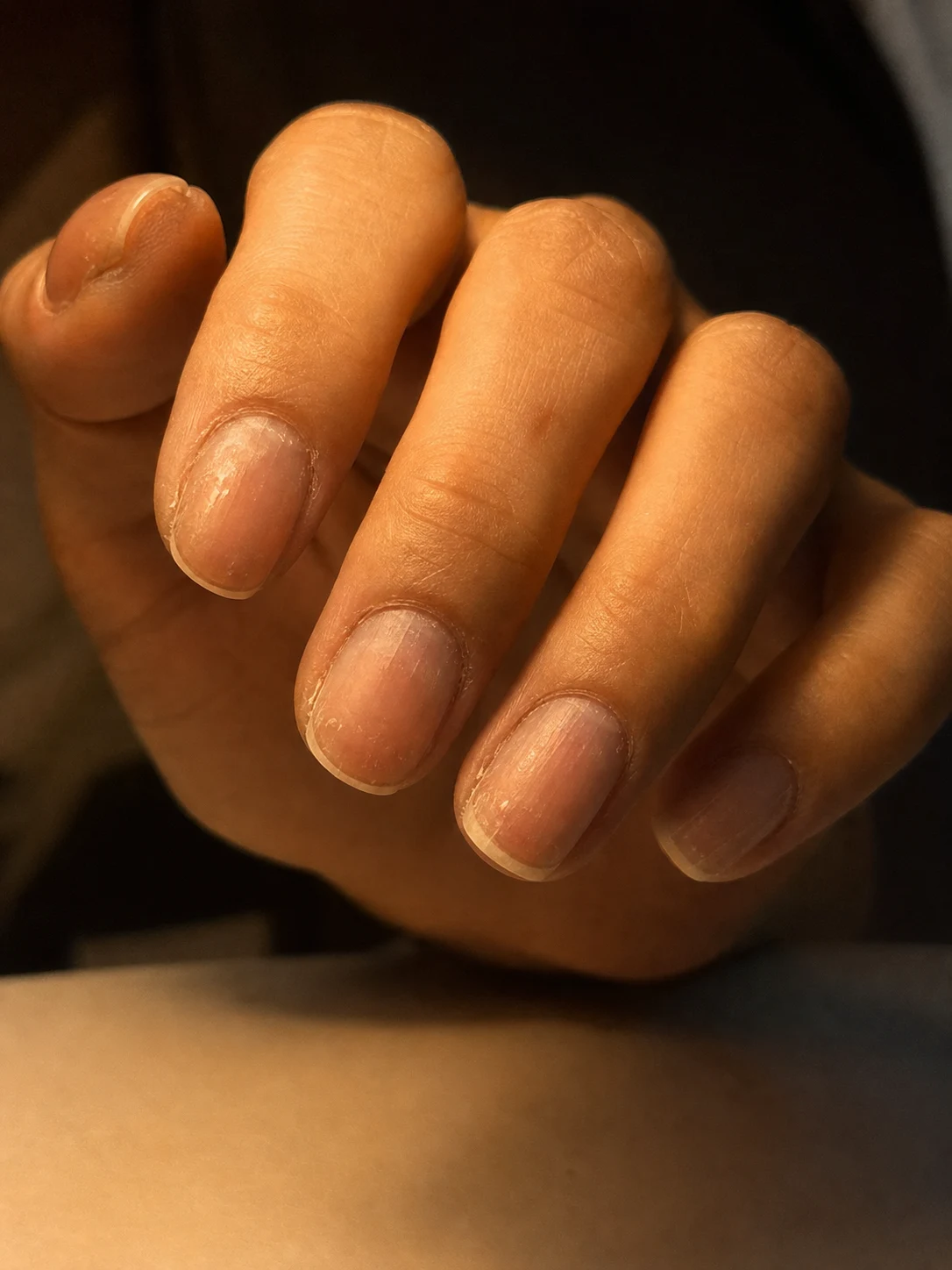 Sonbahar nail art öncesi doğal tırnak
